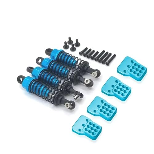 JYYTERD Kompatibel Mit WPL Für MN Für Henglong C14 C24 D90 D91 4x4 1/16 1/12 Rc Auto Upgrade 4 Stück Ölgefüllter Typ Stoßdämpfer RC Stoßdämpfer(Blue) von JYYTERD
