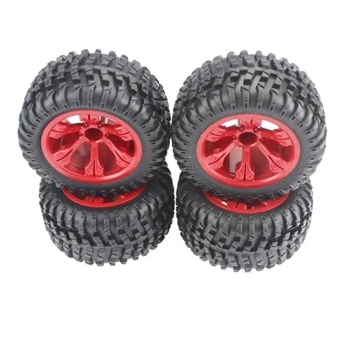 JYYTERD Kompatibel Mit Wltoys 12427 12429 12423 144001 124019 124018 1/12 1/14 1/10 Für Rock Crawler RC Auto 110mm RC Auto Reifen 12mm Sechskant RC Auto Reifen(Red) von JYYTERD