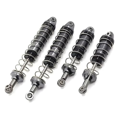 JYYTERD Kompatibel Mit Wltoys 12428 12423 12427 12429 1/12 RC Auto Upgrades Teile Zubehör 4 Stück Metall Öl Stoßdämpfer RC Stoßdämpfer(Black) von JYYTERD