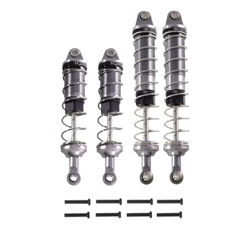 JYYTERD Kompatibel Mit Wltoys 12428 12423 12427 12429 FY-03 1/12 RC Auto Upgrade Teile Zubehör 4 Stück Metall Öl Stoßdämpfer Dämpfer RC Stoßdämpfer(Gray) von JYYTERD