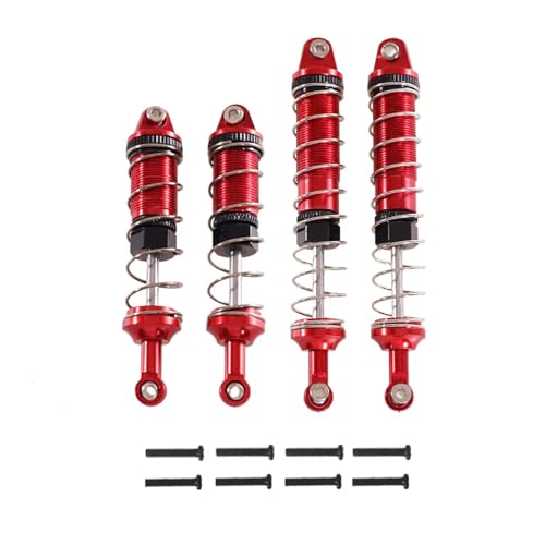 JYYTERD Kompatibel Mit Wltoys 12428 12423 12427 12429 FY-03 1/12 RC Auto Upgrade Teile Zubehör 4 Stück Metall Öl Stoßdämpfer Dämpfer RC Stoßdämpfer(Red) von JYYTERD