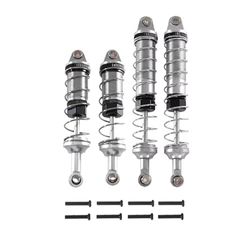 JYYTERD Kompatibel Mit Wltoys 12428 12423 12427 12429 FY-03 1/12 RC Auto Upgrade Teile Zubehör 4 Stück Metall Öl Stoßdämpfer Dämpfer RC Stoßdämpfer(Silver) von JYYTERD