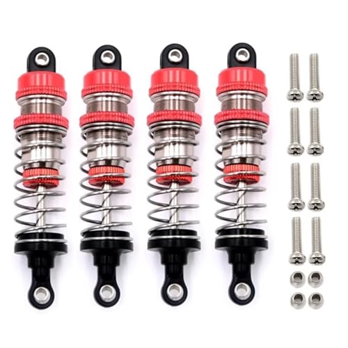 JYYTERD Kompatibel Mit Wltoys 144001 144010 124007 124016 124017 124018 1240190 RC-Autoteile 4-teiliger Metallöl-Stoßdämpfer-Dämpfer RC Stoßdämpfer(Purple) von JYYTERD