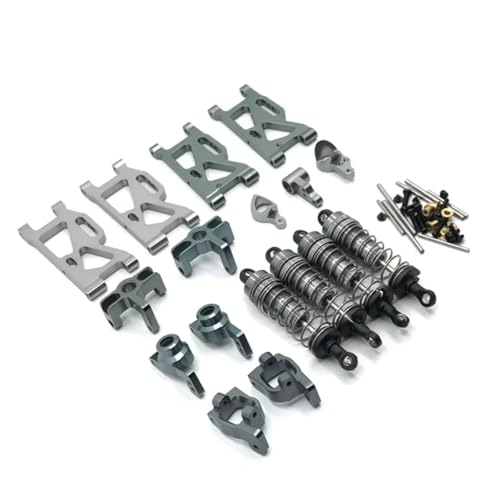 JYYTERD Kompatibel Mit Wltoys 144010 144001 124019 RC Auto Metallaufhängungsarme Upgrade Lenkblock Für Sitzstoßdämpfer RC Stoßdämpfer(Gray) von hjuink