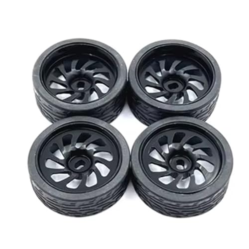 JYYTERD Kompatibel Mit Wltoys 284131 K969 K979 K989 Für Kyosho Für Mini-Z 1/28 RC Auto Upgrades Teile 26 Mm Für Rennreifen Reifen Metallfelge RC Auto Reifen(Black) von hjuink
