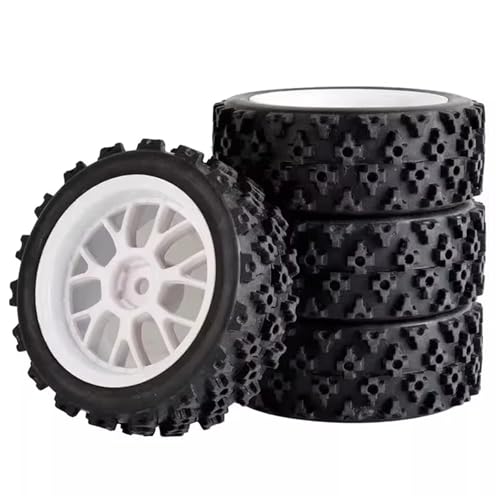 JYYTERD Kompatibel Mit Wltoys Für HSP 1:10 1:12 1:14 1:16 RC-Autoteile Für Modellzubehör RC-Car-Felge Und Reifen Felgengummireifen RC Auto Reifen(White,B) von hjuink