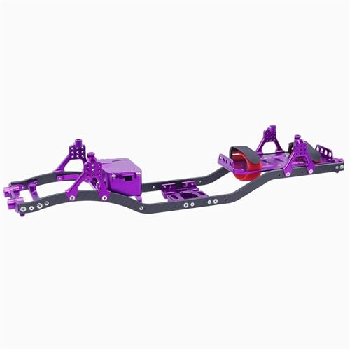 JYYTERD RC Auto Upgrade-Teile Kompatibel Mit Axial Für SCX10 III II 90046 D90 1/10 RC Crawler Für Rock Truck 313 Mm Radstand Träger Metall Für Chassis Rahmen Body Kit(Purple) von JYYTERD