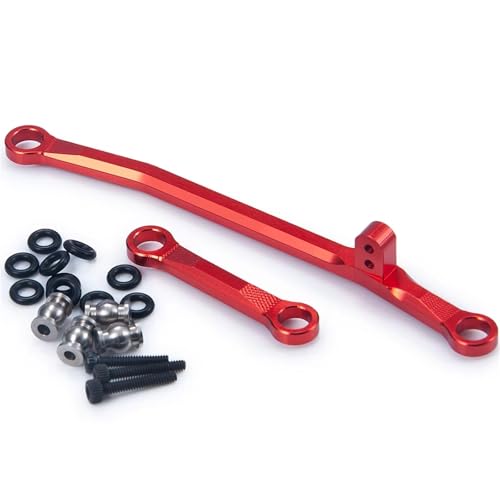 JYYTERD RC Auto Upgrade-Teile Kompatibel Mit Axial Für SCX24 90081 AXI00001 AXI00002 Upgrade Teile Aliuminum Legierung Lenkstangen Zugstange Für 1/24 RC Crawler Auto(Red) von JYYTERD