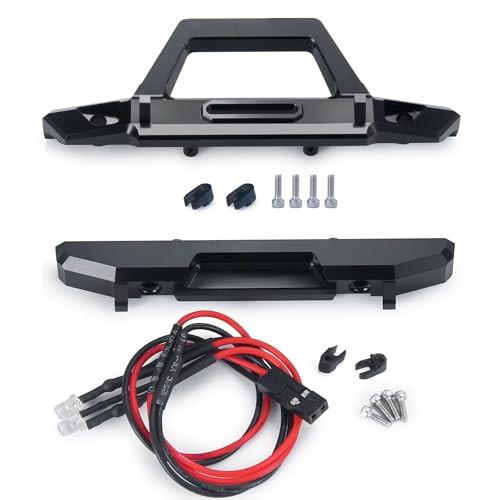 JYYTERD RC Auto Upgrade-Teile Kompatibel Mit Axial Für SCX24 AXI00002 Für Wrangler 1/24 RC Crawler Auto Upgrade Teile Metall Vorne Stoßstange Hinten Mit Licht(Rear and Front) von JYYTERD
