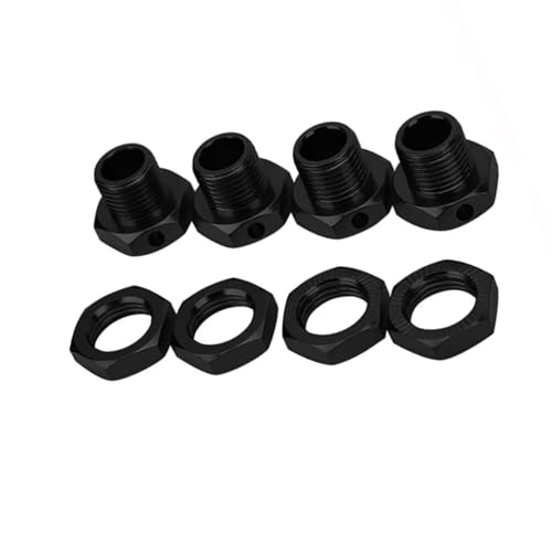 JYYTERD RC Auto Upgrade-Teile Kompatibel Mit HSP 1/8 RC Crawler Autoteilen 4PCS RC Rad Sechskanttreiber 17MM Aluminiumlegierung Rad Sechskantkupplung Upgrade Zubehör Teile Kit(Black) von hjuink