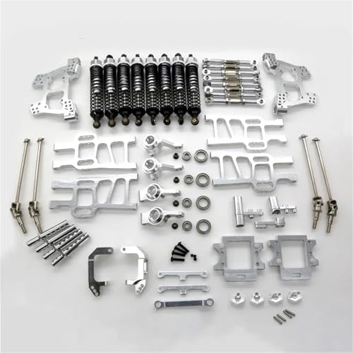 JYYTERD RC Auto Upgrade-Teile Kompatibel Mit HSP 94111 94108 94110 Upgrade -Teile Set 1/10 RC Crawler Car Aluminiumlegierung Ersatzzubehör(Silver) von JYYTERD