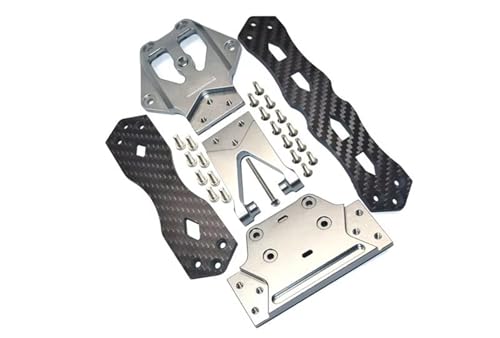 JYYTERD RC Auto Upgrade-Teile Kompatibel Mit LOSI Für Lasernut U4 1/10 RC Auto Upgrade Zubehör Metall Zweite Bodenplatte Stützplatte LOS231064(Gray) von JYYTERD