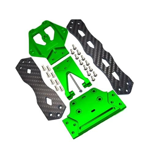JYYTERD RC Auto Upgrade-Teile Kompatibel Mit LOSI Für Lasernut U4 1/10 RC Auto Upgrade Zubehör Metall Zweite Bodenplatte Stützplatte LOS231064(Green) von JYYTERD