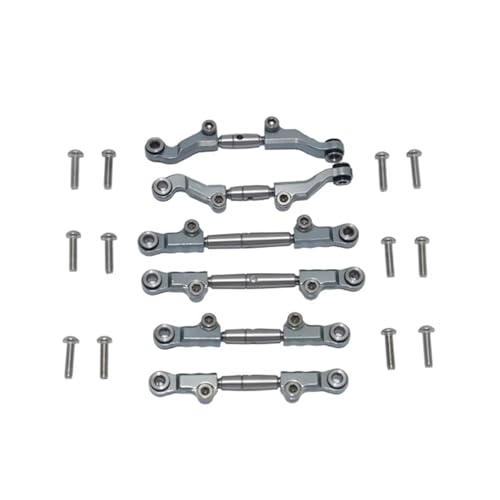 JYYTERD RC Auto Upgrade-Teile Kompatibel Mit LOSI Für Mini-T 2.0 2WD Für Stadium 1/18 RC Auto LKW Metall Verstellbar Vorne Hinten Spurstangenverbindungsset(Gray) von JYYTERD