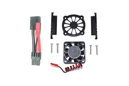 JYYTERD RC Auto Upgrade-Teile Kompatibel Mit MAXX 4S Für VXL 89076-4 89086-4 Für Monster Truck 1/10 RC Auto Upgrade Modifikation Zubehör Metall Motor Lüfter(Black) von JYYTERD