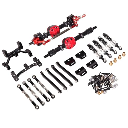 JYYTERD RC Auto Upgrade-Teile Kompatibel Mit MN 99s RC Car Metal Upgrade Vorder- Und Hinterachse Spurstangen-Stoßdämpfer-Kit Ersatz-Ersatzteile(Black Set) von hjuink