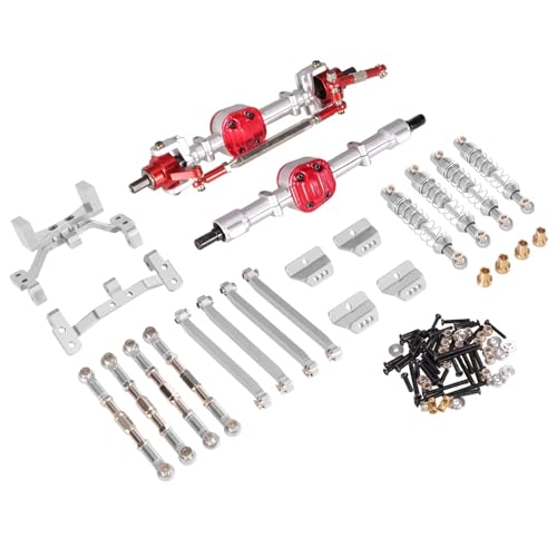 JYYTERD RC Auto Upgrade-Teile Kompatibel Mit MN 99s RC Car Metal Upgrade Vorder- Und Hinterachse Spurstangen-Stoßdämpfer-Kit Ersatz-Ersatzteile(Silver Set) von hjuink