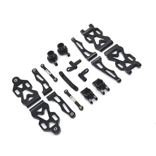 JYYTERD RC Auto Upgrade-Teile Kompatibel Mit SCY Für Für JJRC 16101 16102 16103 16104 16106 16201 1/16 RC Autoteile Upgrade Für Schwinge, Lenkschale, Pleuelsatz(Black) von JYYTERD