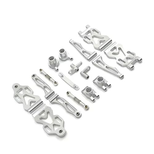 JYYTERD RC Auto Upgrade-Teile Kompatibel Mit SCY Für Für JJRC 16101 16102 16103 16104 16106 16201 1/16 RC Autoteile Upgrade Für Schwinge, Lenkschale, Pleuelsatz(Silver) von JYYTERD
