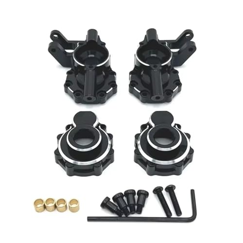 JYYTERD RC Auto Upgrade-Teile Kompatibel Mit WLtoys 104006 104010 104020 104026 1/10 Fernbedienung Autozubehör Upgrade Vorderachse Lenkbecher(Black) von JYYTERD
