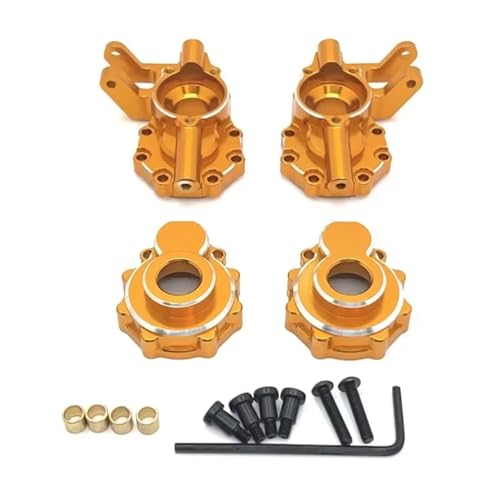 JYYTERD RC Auto Upgrade-Teile Kompatibel Mit WLtoys 104006 104010 104020 104026 1/10 Fernbedienung Autozubehör Upgrade Vorderachse Lenkbecher(Yellow) von JYYTERD
