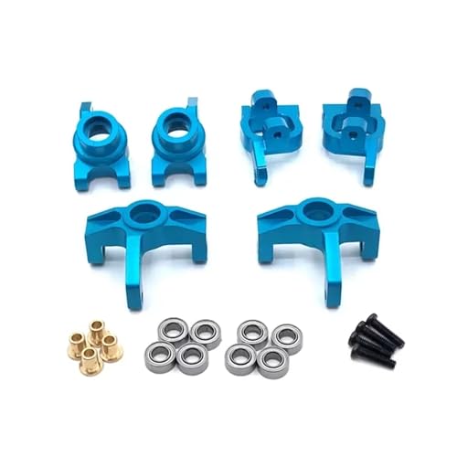 JYYTERD RC Auto Upgrade-Teile Kompatibel Mit WLtoys 144001 124017-16-18-19 Für LC Für Racing 1/14 RC Fahrzeug Vorne Und Hinten Rad Für Seat C-förmig Für Seat RC Car Set(Blue) von JYYTERD