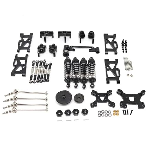 JYYTERD RC Auto Upgrade-Teile Kompatibel Mit Wltoys 144001 124017 124019 Metallzubehör RC Car Retrofit Kit Upgrade-Teile(Black) von JYYTERD