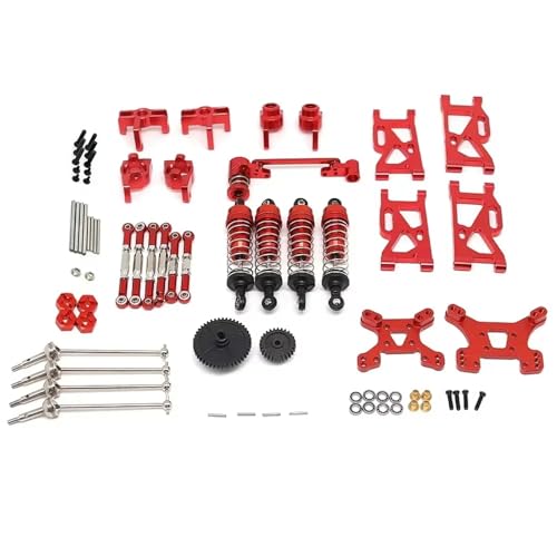 JYYTERD RC Auto Upgrade-Teile Kompatibel Mit Wltoys 144001 124017 124019 Metallzubehör RC Car Retrofit Kit Upgrade-Teile(Red) von JYYTERD