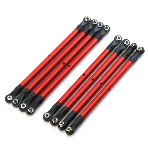 JYYTERD RC Teile Für Axial Für Scx10 90046 Für Trx4 1/10 Rc Crawler Auto 8 Pcs Aluminium Legierung Rc Link Rod Linkage Set 313mm Radstand Zubehör(Red) von hjuink