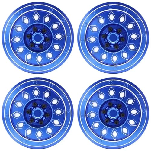 JYYTERD RC Teile Für Axial Scx6 1/6 RC Fernbedienung Auto 4 Stücke CNC Aluminium Legierung Radnabe Felge Fernbedienung Crawler Auto Zubehör Teile(Blue) von hjuink