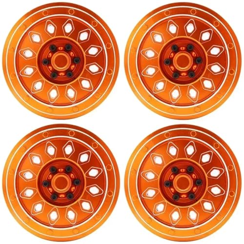 JYYTERD RC Teile Für Axial Scx6 1/6 RC Fernbedienung Auto 4 Stücke CNC Aluminium Legierung Radnabe Felge Fernbedienung Crawler Auto Zubehör Teile(Yellow) von JYYTERD