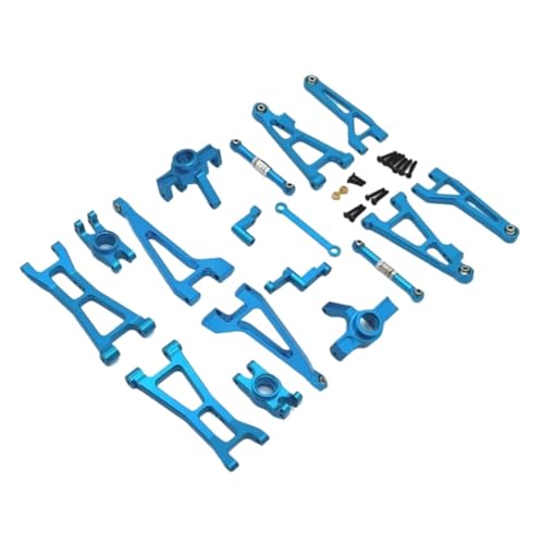 JYYTERD RC Teile Für Haiboxing Für Hbx Für SG1601 SG1602 16889 16889A 16890 1/16 RC Auto Upgrade Teile Kit Metall Suspension Arm Lenkung Tasse Link Stange Set(Blue) von JYYTERD