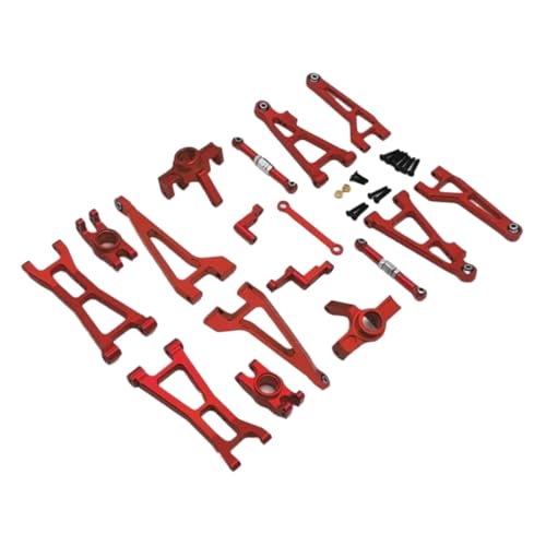JYYTERD RC Teile Für Haiboxing Für Hbx Für SG1601 SG1602 16889 16889A 16890 1/16 RC Auto Upgrade Teile Kit Metall Suspension Arm Lenkung Tasse Link Stange Set(Red) von hjuink