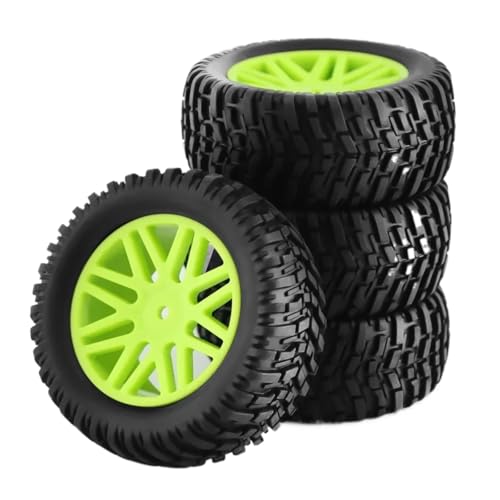 JYYTERD RC Teile Für Hsp 15502 94107 94170 94155 94177 Für Hpi 1/10 Rc Auto 4 Stück Short Course Truck Reifen Reifen Rad 12mm Hex 95mm Teile Zubehör(Green) von hjuink
