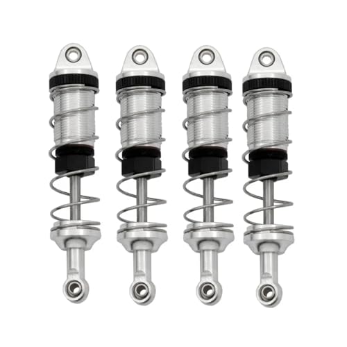 JYYTERD RC Teile Für MJX H16 16207 Für WLtoys 144001 144002 124019 124017 Für MN128 MN86 MN86KS RC Auto 4 Stück Metall Stoßdämpfer Dämpfer Teile(Silver 1 Set) von hjuink