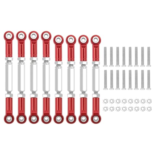 JYYTERD RC Teile Für MN-90 Für MN-45 Für MN-99 Für WPL B14 C14 C24 C-14K C-24K 1/16 RC Auto Upgrade Teile 1 Satz Metall Spurstange Lenkservogestänge(Red) von hjuink