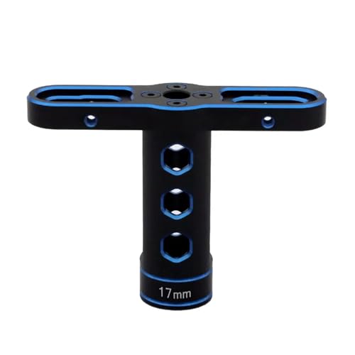 JYYTERD RC Teile Für Monster Truck Für Trax X-maxx Für Summit Für E-revo Für Arrma 1/8 Off-Road RC Auto 1 Stücke Schraubenschlüssel Werkzeug Metall 17mm Rad Sechskantmutter Sockel(Blue) von JYYTERD