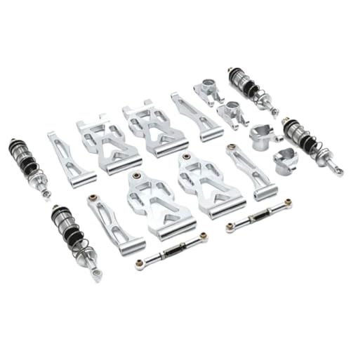 JYYTERD RC Teile Für Scy Für Jjrc Für Q130A Q130B Q141 Q117 16101 16102 16106 16201 1/16 RC Auto Metall Upgrade Teile Kit Vorne Und Hinten Arm Stoßdämpfer(Silver) von hjuink
