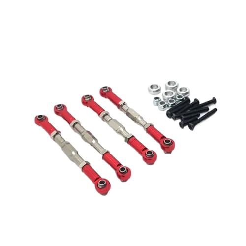 JYYTERD RC Teile Für Wpl Für C14 C24 B14 B24 D90 D91 D96 99S Für MN Für HengLong Für FeiYu Für Jjrc RC Auto Teile Upgrade Metall 4PCS Einstellbare Krawatte Stange(Red) von hjuink