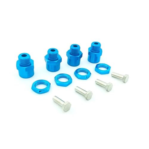 JYYTERD RC Teile Kompatibel Mit 1/10 RC Car Upgrade 1/8 Reifen 4PCS Aluminiumlegierung 12mm Bis 17mm Rad Sechskantnabe Adapter Verlängerung Konvertierungsmuttern(Light Blue) von JYYTERD