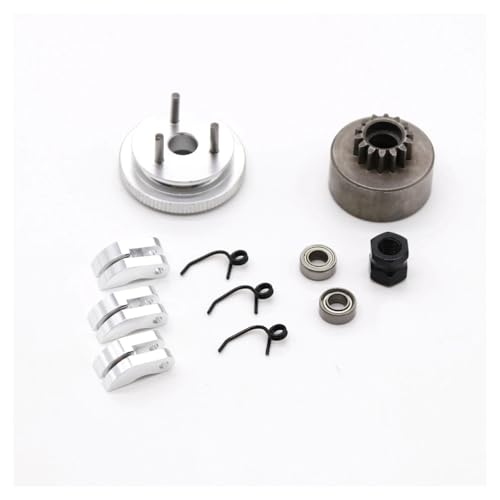 RC Teile Kompatibel Mit 1/8 RC Auto Lager Kupplung Glocke Schuhe Mutter Federn Teile Zubehör 14T Getriebe Schwungrad Montage(White) von hjuink