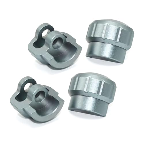 JYYTERD RC Teile Kompatibel Mit ARRMA 1/7 1/8 RC Autoteile Zubehör 4 Stück Metall-Stoßdämpferkappenschutz Stoßdämpfer-Schutzabdeckung(Silver) von hjuink