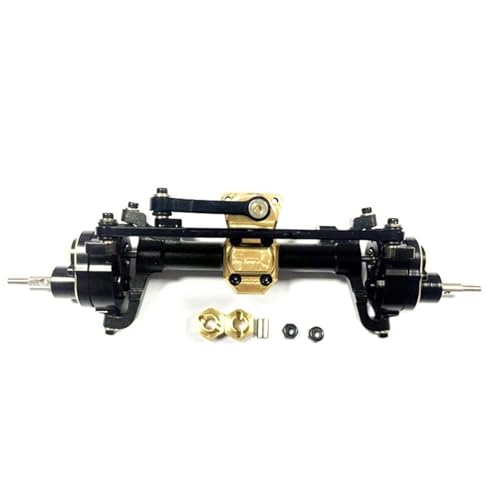 JYYTERD RC Teile Kompatibel Mit AXIAL Für SCX24 90081 C10 Für Gladiator 1/24 RC Crawler Auto Upgrades Teile Zubehör CNC Aluminium Vorder-Hinterachse-Set(Black,Front Axle) von JYYTERD