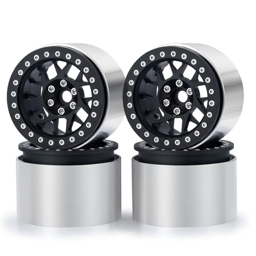 JYYTERD RC Teile Kompatibel Mit Axial Für RBX10 Für AXI03005 1/10 RC Für Felsen -Crawler -Auto -Upgrade Teile 4pcs 2.2 Beadlock Wheel Rim Hub 45 Mm Breite Breite(Black) von JYYTERD