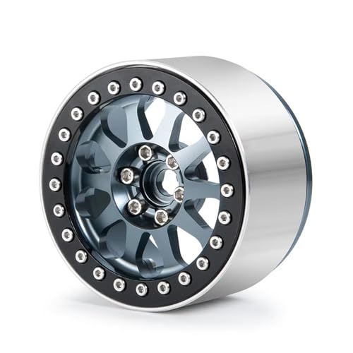 JYYTERD RC Teile Kompatibel Mit Axial Für SCX10 Für Wraith 90048 RR10 Für TRX4 Für TRX6 1/10 RC Crawler Autoteile Aluminium 2,2" Beadlock Radfelgen Naben(Gray,1pcs) von hjuink