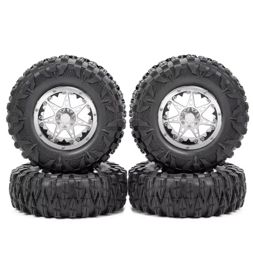 JYYTERD RC Teile Kompatibel Mit Axial Für SCX10 Für Wraith Für TRX4 Für TRX6 Für Redcat 1/10 RC Für Rock Crawler Auto 4PCS 2,2 Zoll Felgenreifen Skin Kit(Wheel Tire-Silver) von JYYTERD