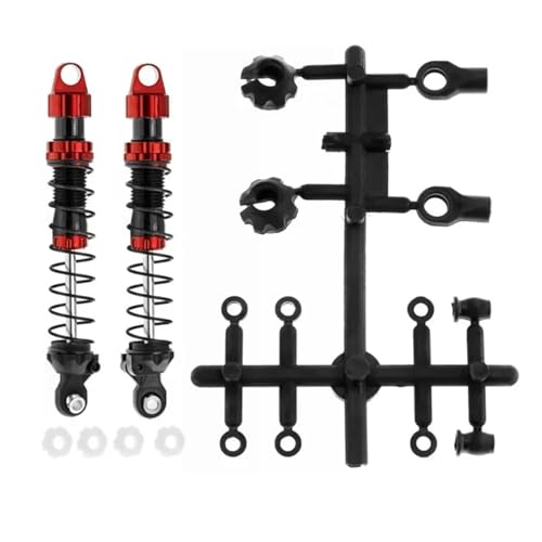 JYYTERD RC Teile Kompatibel Mit Axial Für SCX10 RBX10 Für TRX4 D90 1/10 RC Crawler Auto Upgrade Teile Zubehör 2 Stücke Metall 80mm 90mm Stoßdämpfer(Red,80mm) von hjuink