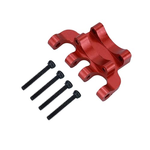 JYYTERD RC Teile Kompatibel Mit Axial Für SCX24 AXI00001 90081 C10 1/24 RC Crawler Autoteile Zubehör Metall Hinterachse Truss Oberlenker-Montagebasis(Red) von JYYTERD