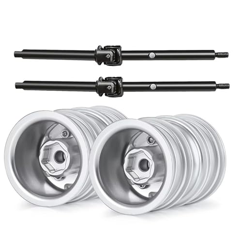 JYYTERD RC Teile Kompatibel Mit Axial Für SCX24 Alle Für Die Serie 1/24 RC Crawler Car Truck Accessoires Vordere Hinterrad -Rims -Reifen Mit CVD -Fahrerwelle(Front Wheel Rim) von JYYTERD
