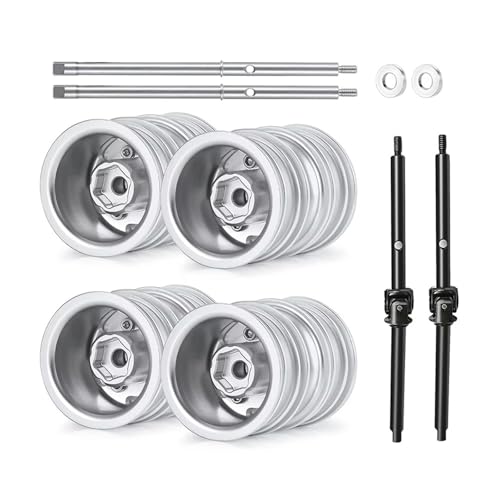 JYYTERD RC Teile Kompatibel Mit Axial Für SCX24 Alle Für Die Serie 1/24 RC Crawler Car Truck Accessoires Vordere Hinterrad -Rims -Reifen Mit CVD -Fahrerwelle(Ront and Rear Rim) von JYYTERD